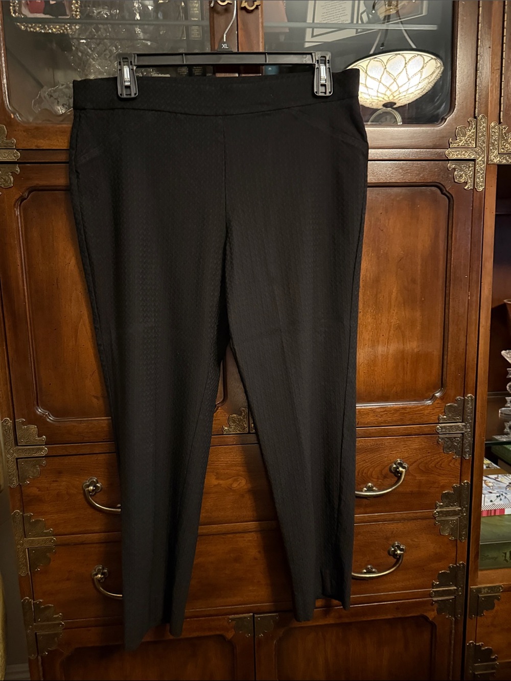 Anne Klein Black Straight Leg Stretch Pants